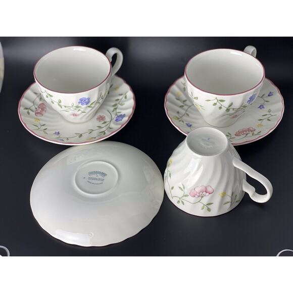 Johnson Brothers England "Summer Chintz" 6Pc. Coffee Tea Cup Saucer Set For 3 - Picture 9 of 13
